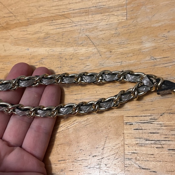 Anne Klein Silver Snakeskin Wristlet Chained - Picture 4 of 8